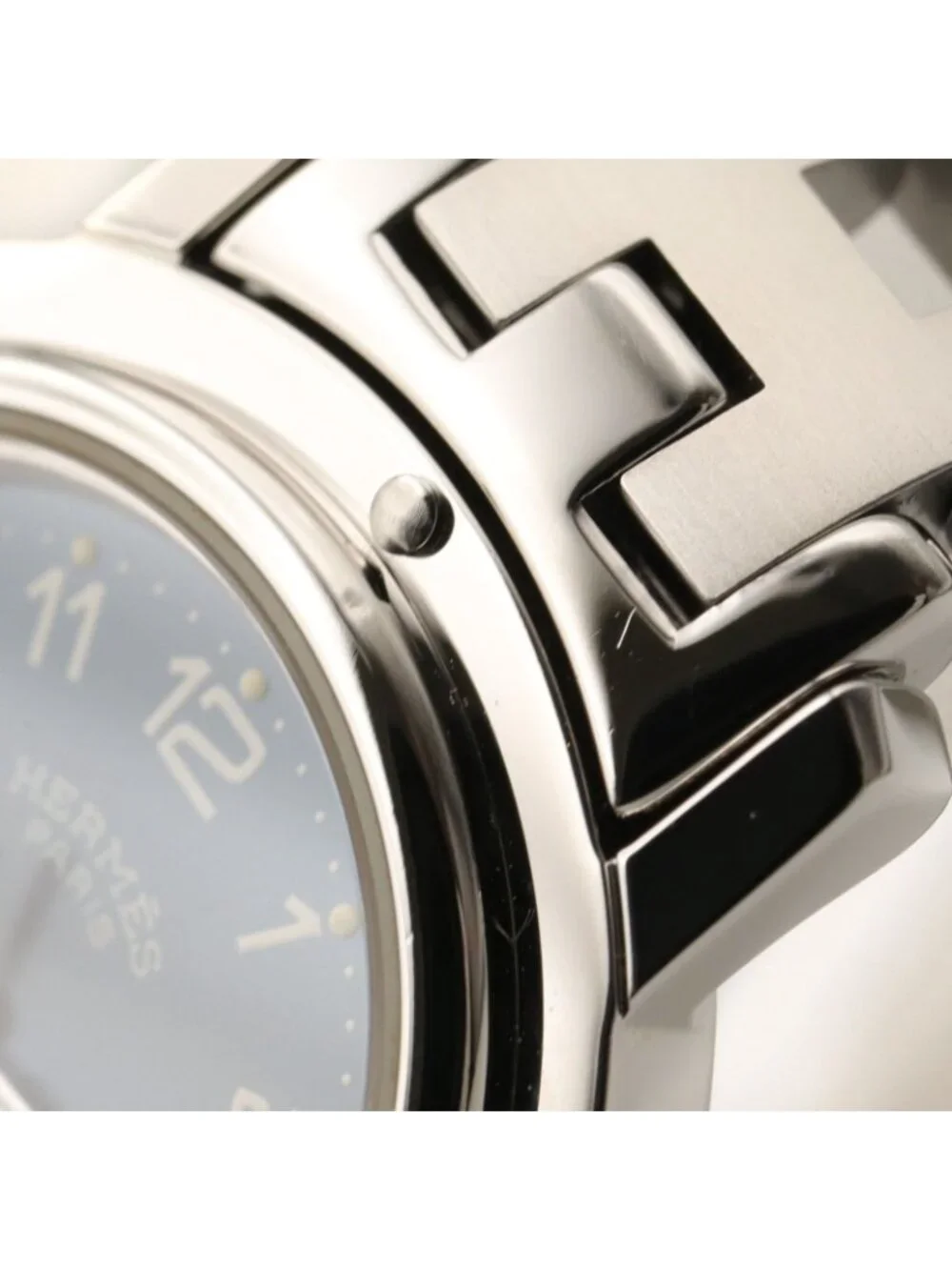 Hermes Watch Clipper Blue Stainless Steel
